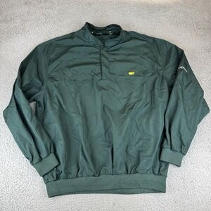 Masters Collection 1/4 Snap Button Windbreaker Golf Pullover Jacket Green Sz XL